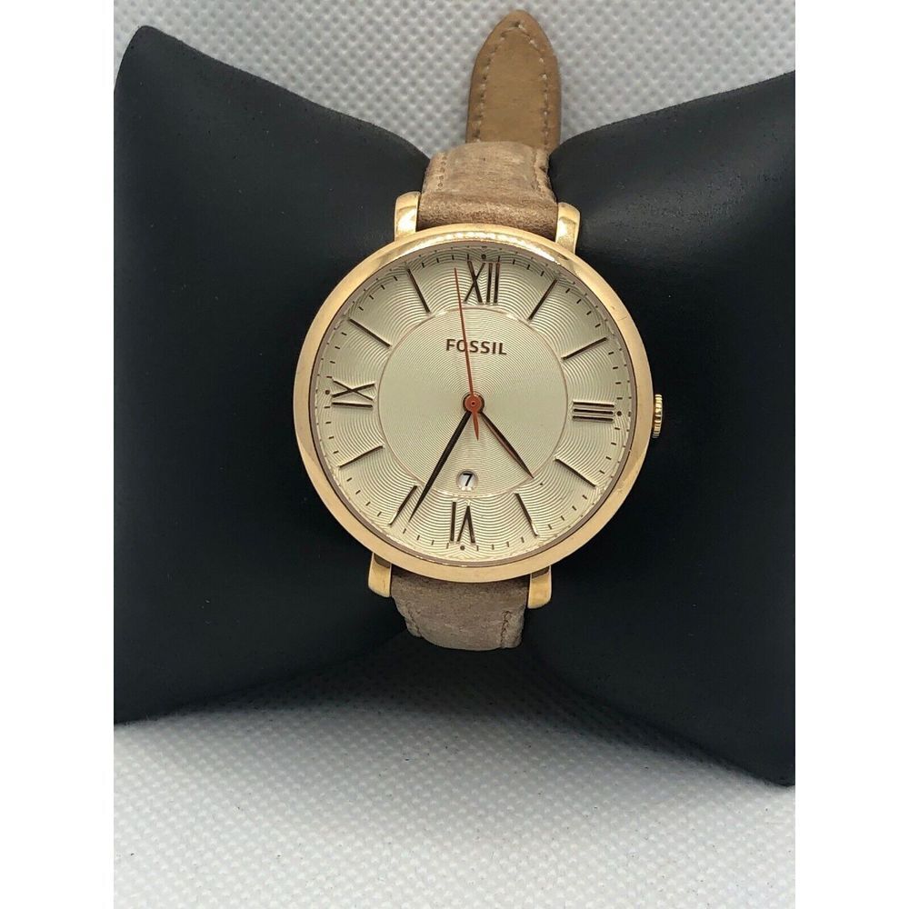 Fossil ES3737 Women's Brown Leather Analog White Dial Quartz Genuine Watch LP245